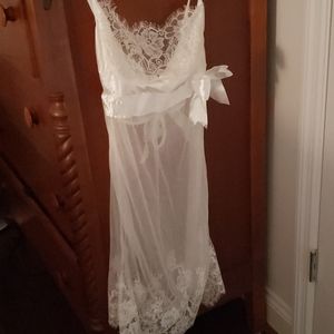 White lace lingerie nightgown